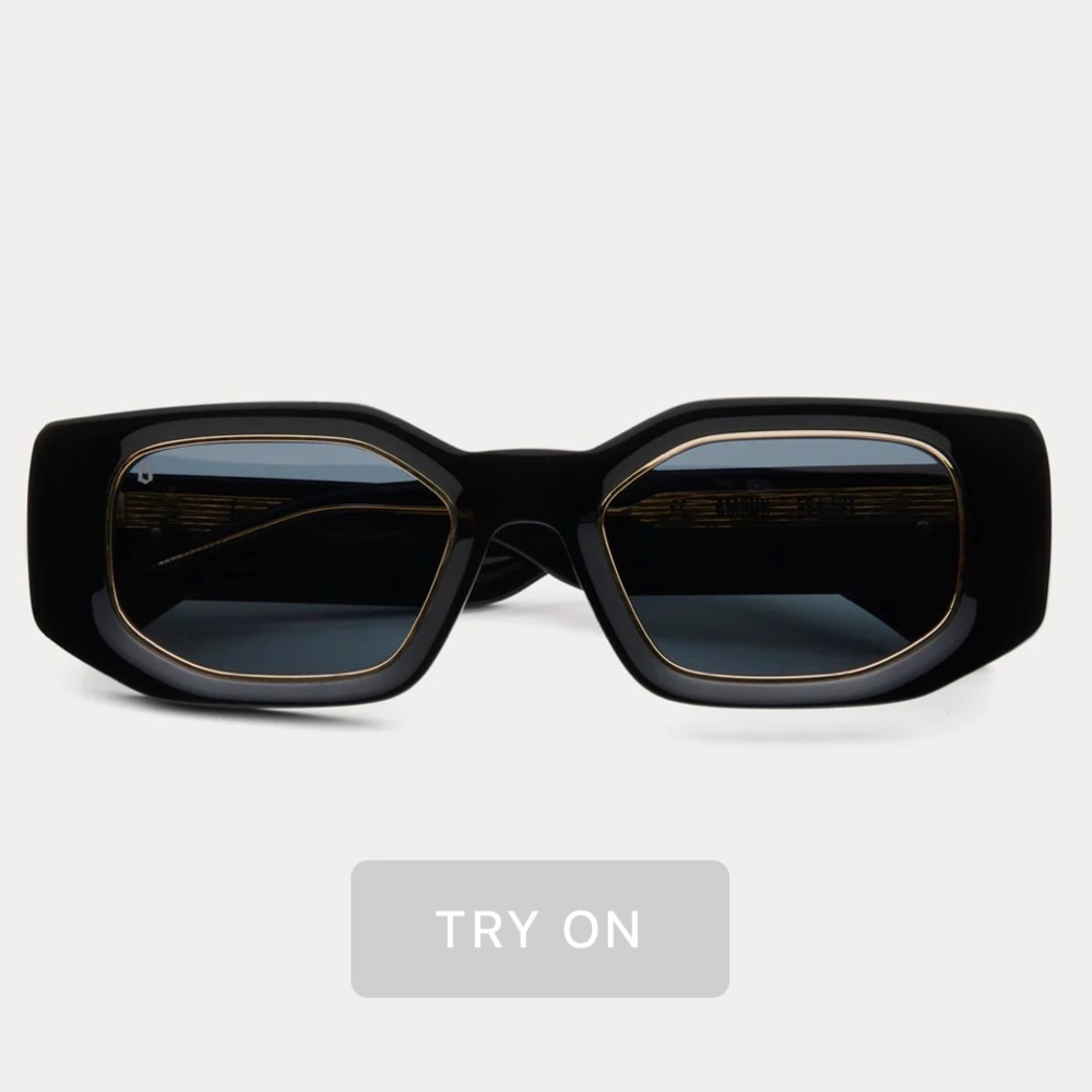 James Oro Black and Gold Retro Sunglasses